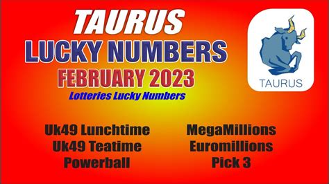 Taurus Lucky Lottery Numbers .